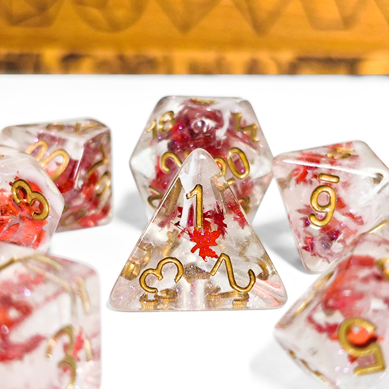 Board Game Dnd - 7PCS DND Dices Transparent Resin Autumn