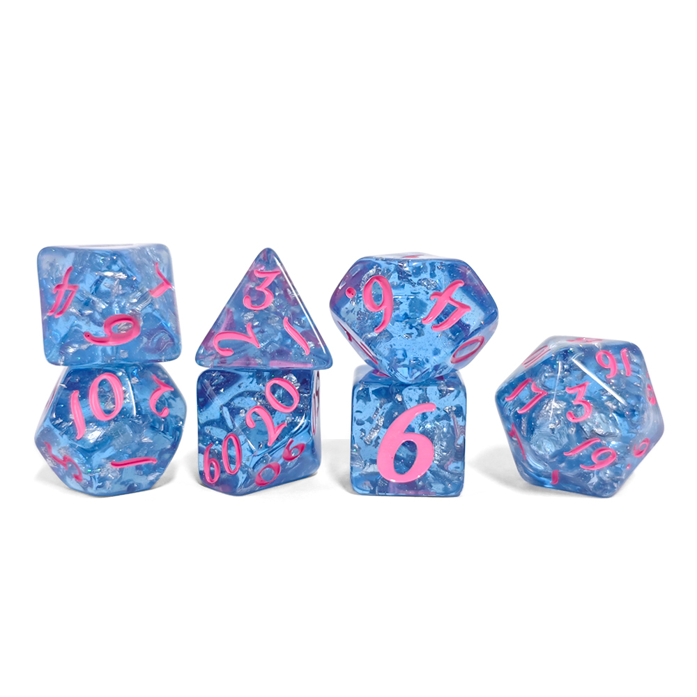 7Pcs/set Blue Color Resin Dice - đánh giá và giá Board Game Dnd