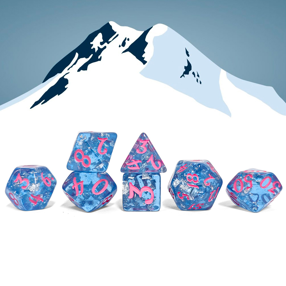 7Pcs/set Blue Color Resin Dice - đánh giá và giá Board Game Dnd