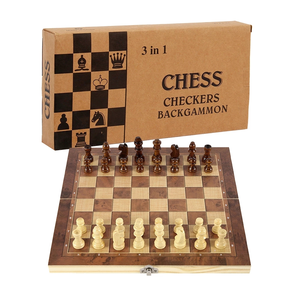 3 in 1 Chess Board, Folding Wo - đánh giá và giá Board Game Zenith