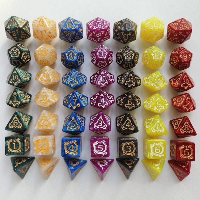 7Pcs Dragon Pattern Polyhedral - đánh giá và giá Board Game Dnd