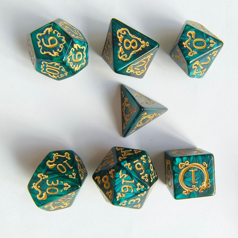 7Pcs Dragon Pattern Polyhedral - đánh giá và giá Board Game Dnd