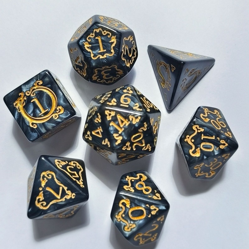 7Pcs Dragon Pattern Polyhedral - đánh giá và giá Board Game Dnd