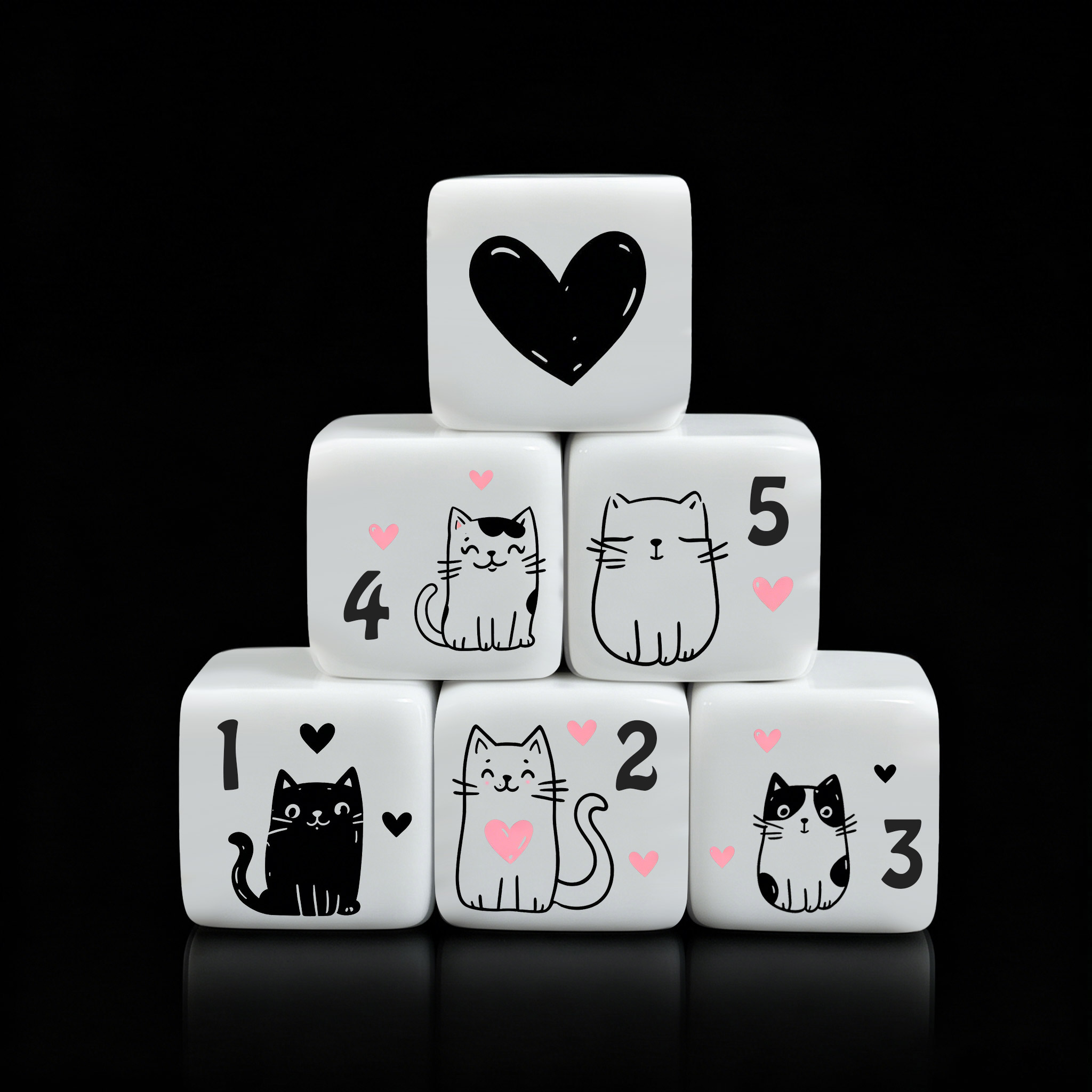 12Pcs/Set 16mm Cute Cat Dice,  - đánh giá và giá Board Game Dnd