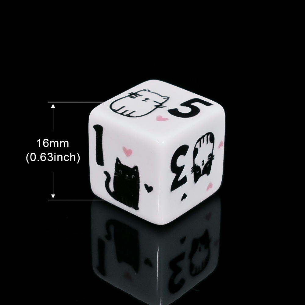 12Pcs/Set 16mm Cute Cat Dice,  - đánh giá và giá Board Game Dnd
