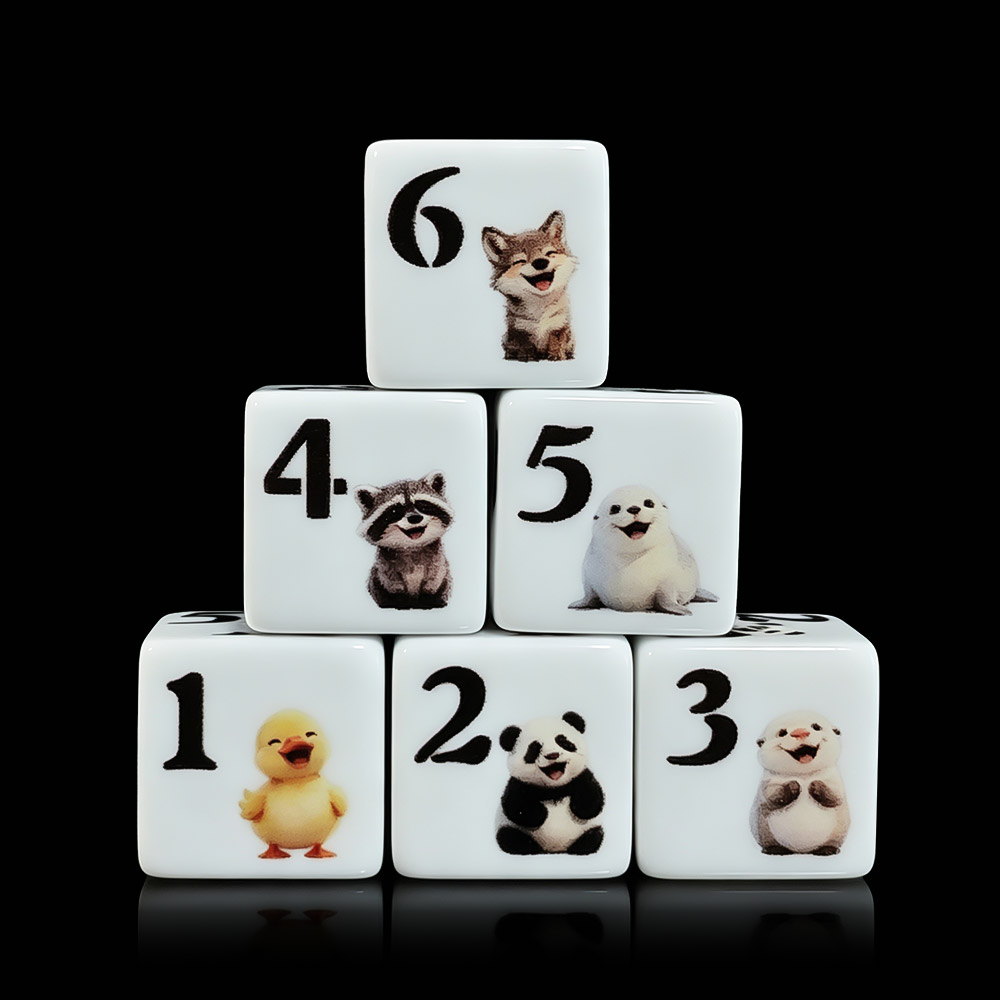 12Pcs 16MM D6 Acrylic Printed  - đánh giá và giá Board Game Dnd