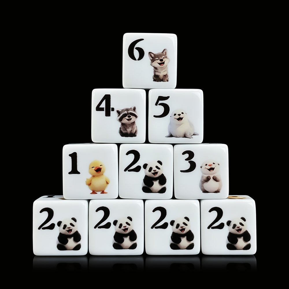12Pcs 16MM D6 Acrylic Printed  - đánh giá và giá Board Game Dnd