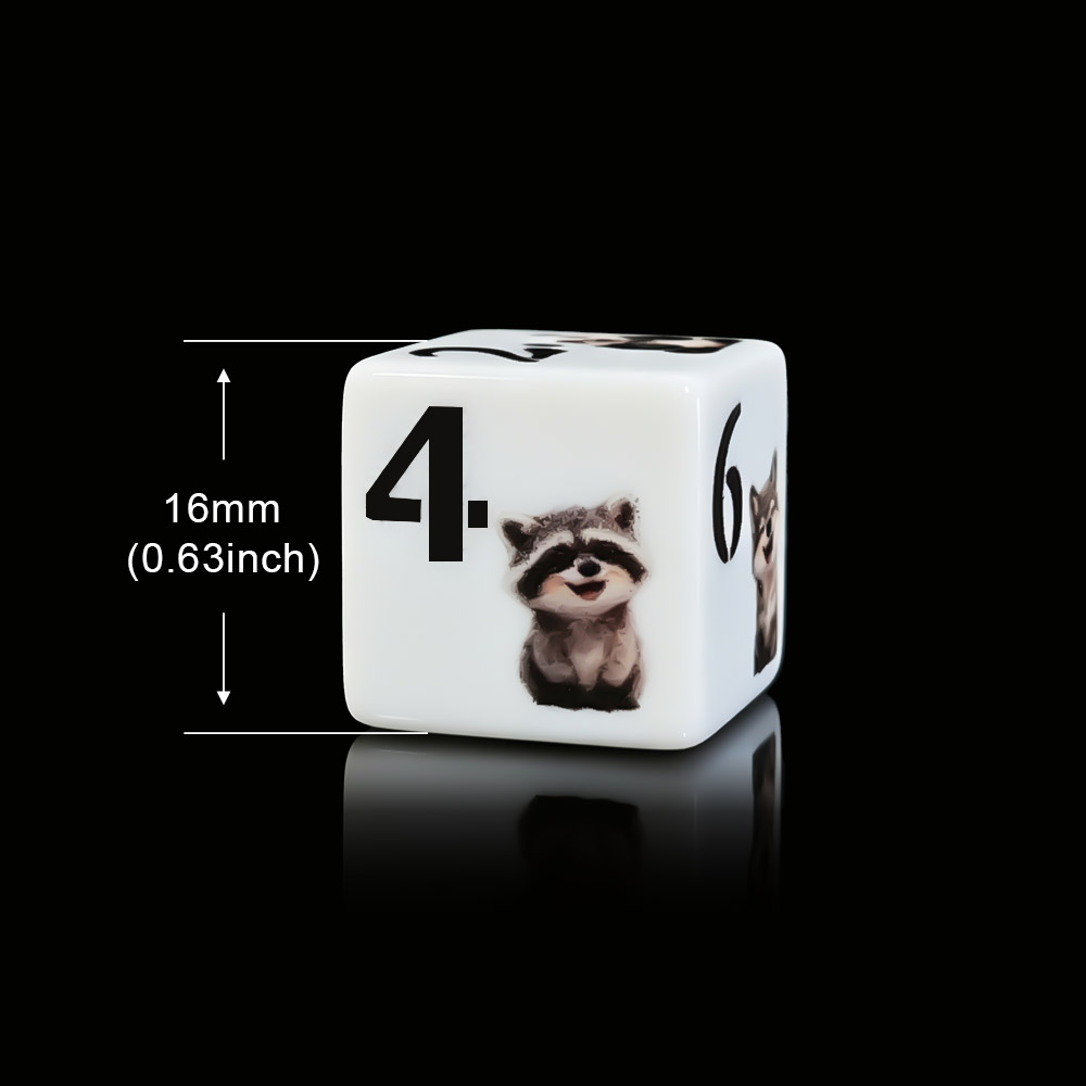 12Pcs 16MM D6 Acrylic Printed  - đánh giá và giá Board Game Dnd