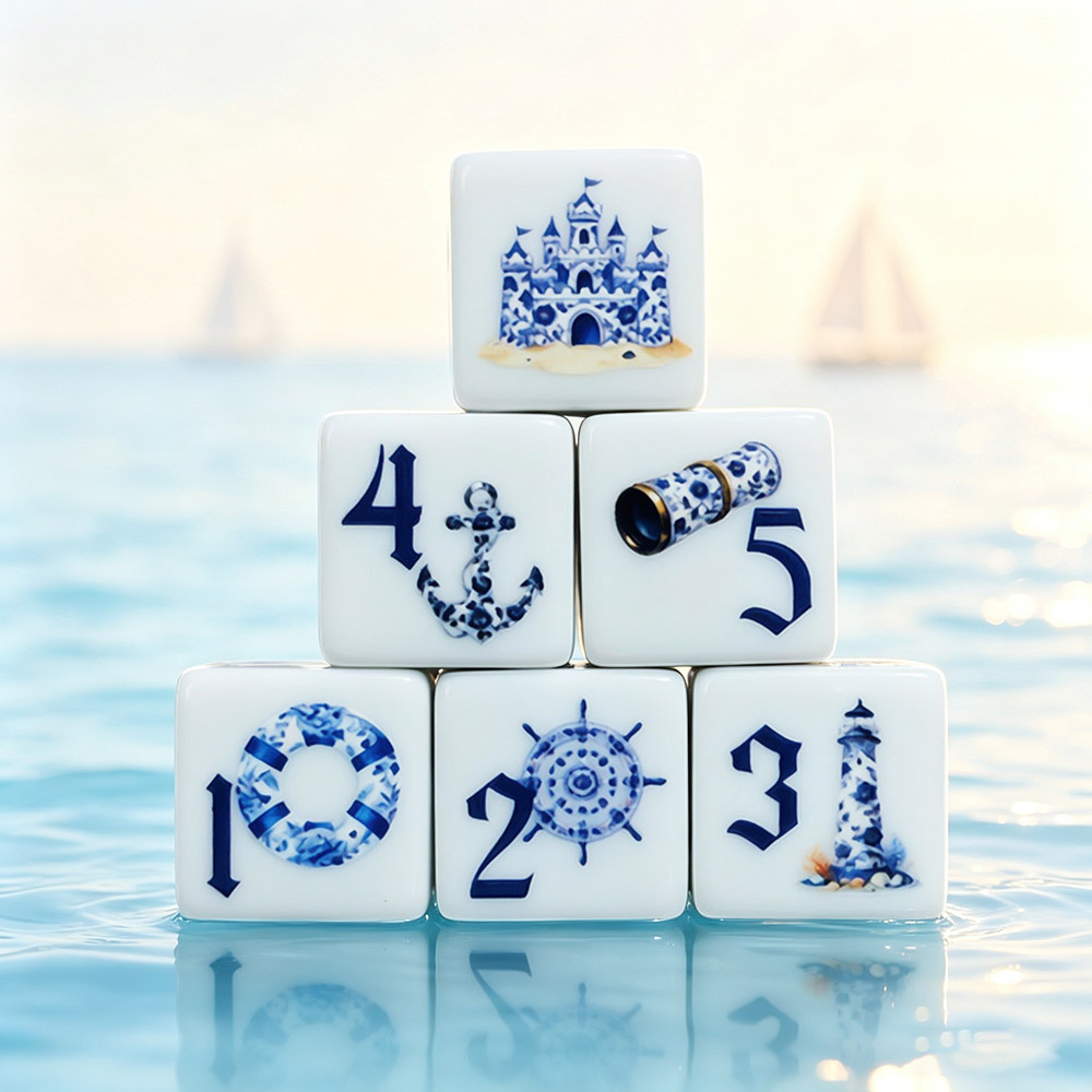 12Pcs Blue Nautical 16MM Print - đánh giá và giá Board Game Dnd