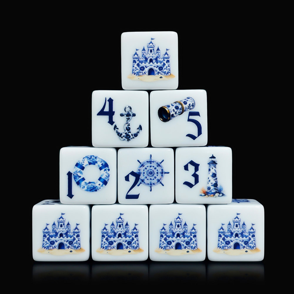 12Pcs Blue Nautical 16MM Print - đánh giá và giá Board Game Dnd